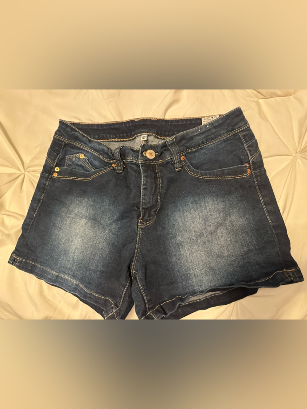 Royalty For Me Dark Blue Distressed Denim Shorts